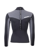 Two Bare Feet Womens Aspect Back Zip 2.5mm Wetsuit Jacket & Pants Set (Black/Grey Stripes)