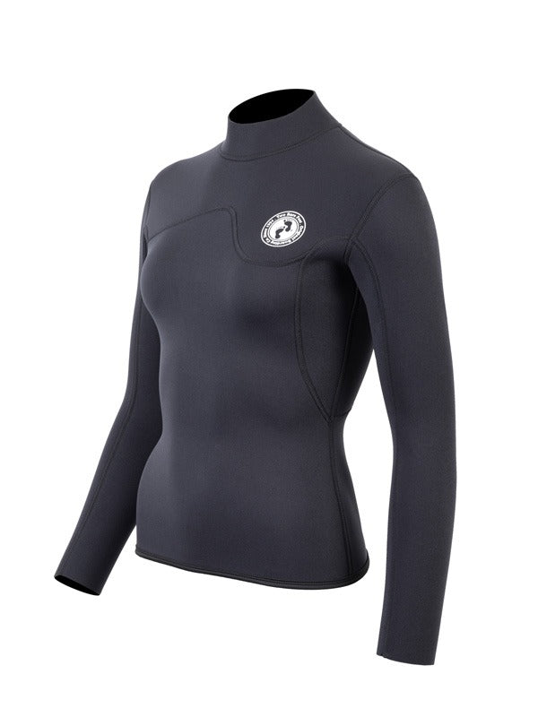 Two Bare Feet Womens Aspect Back Zip 2.5mm Wetsuit Jacket (Black)