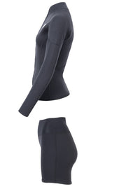 Two Bare Feet Unisex Perspective Full Zip 2.5mm Wetsuit Jacket & Hotpants Set (Black)