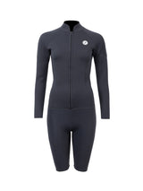 Two Bare Feet Unisex Perspective Full Zip 2.5mm Wetsuit Jacket & Shorts Set (Black)
