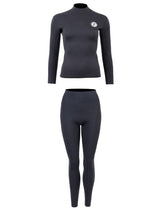 Two Bare Feet Womens Aspect Back Zip 2.5mm Wetsuit Jacket & Pants Set (Black)
