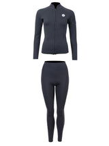 Two Bare Feet Unisex Perspective Full Zip 2.5mm Wetsuit Jacket & Pants Set (Black)