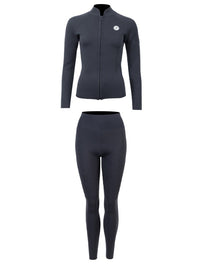 Two Bare Feet Unisex Perspective Full Zip 2.5mm Wetsuit Jacket & Pants Set (Black)