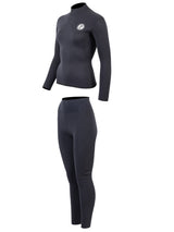 Two Bare Feet Womens Aspect Back Zip 2.5mm Wetsuit Jacket & Pants Set (Black)