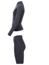 Two Bare Feet Unisex Perspective Full Zip 2.5mm Wetsuit Jacket & Shorts Set (Black)
