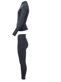 Two Bare Feet Unisex Perspective Full Zip 2.5mm Wetsuit Jacket & Pants Set (Black)