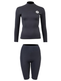 Two Bare Feet Womens Aspect Back Zip 2.5mm Wetsuit Jacket & Shorts Set (Black)