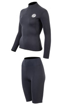 Two Bare Feet Womens Aspect Back Zip 2.5mm Wetsuit Jacket & Shorts Set (Black)