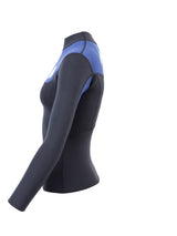 Two Bare Feet Womens Aspect Fleece Lined Zipless Thermal 2.5mm Superstretch Wetsuit Top (Black/Blue)