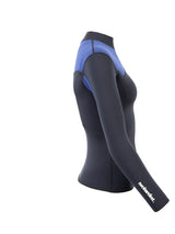 Two Bare Feet Womens Aspect Fleece Lined Zipless Thermal 2.5mm Superstretch Wetsuit Top (Black/Blue)