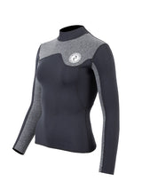 Two Bare Feet Womens Aspect Fleece Lined Zipless Thermal 2.5mm Superstretch Wetsuit Top (Black/Grey)