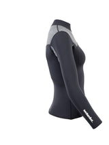 Two Bare Feet Womens Aspect Fleece Lined Zipless Thermal 2.5mm Superstretch Wetsuit Top (Black/Grey)