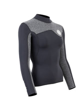Two Bare Feet Womens Aspect Fleece Lined Zipless Thermal 2.5mm Superstretch Wetsuit Top (Black/Grey)