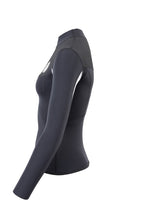 Two Bare Feet Womens Aspect Fleece Lined Zipless Thermal 2.5mm Superstretch Wetsuit Top (Black/Grey/Grey)