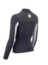 Two Bare Feet Womens Aspect Fleece Lined Zipless Thermal 2.5mm Superstretch Wetsuit Top (Black/Grey/Grey)