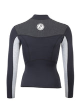 Two Bare Feet Womens Aspect Fleece Lined Zipless Thermal 2.5mm Superstretch Wetsuit Top (Black/Grey/Grey)