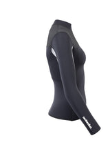Two Bare Feet Womens Aspect Fleece Lined Zipless Thermal 2.5mm Superstretch Wetsuit Top (Black/Grey/Grey)