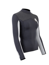 Two Bare Feet Womens Aspect Fleece Lined Zipless Thermal 2.5mm Superstretch Wetsuit Top (Black/Grey/Grey)