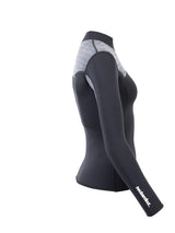 Two Bare Feet Womens Aspect Fleece Lined Zipless Thermal 2.5mm Superstretch Wetsuit Top (Black/Grey Stripe)