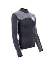 Two Bare Feet Womens Aspect Fleece Lined Zipless Thermal 2.5mm Superstretch Wetsuit Top (Black/Grey Stripe)