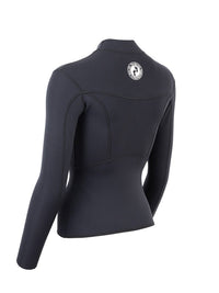 Two Bare Feet Womens Aspect Fleece Lined Zipless Thermal 2.5mm Superstretch Wetsuit Top (Black)