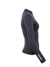 Two Bare Feet Womens Aspect Fleece Lined Zipless Thermal 2.5mm Superstretch Wetsuit Top (Black)