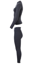Two Bare Feet Womens Aspect Fleece Lined Zipless Thermal 2.5mm Superstretch Wetsuit Top & Pants Set (Black)