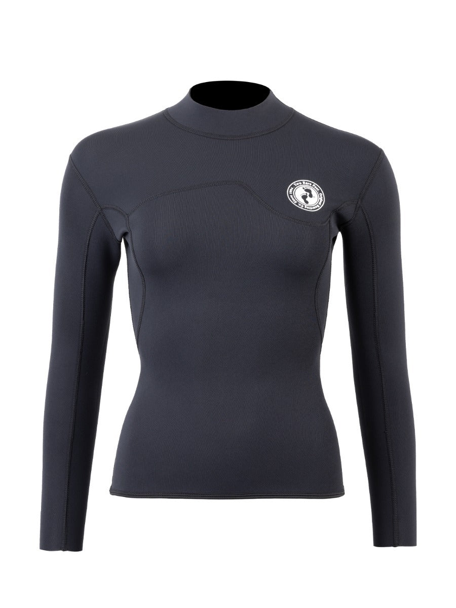 Two Bare Feet Womens Aspect Fleece Lined Zipless Thermal 2.5mm Superstretch Wetsuit Top & Pants Set (Black)
