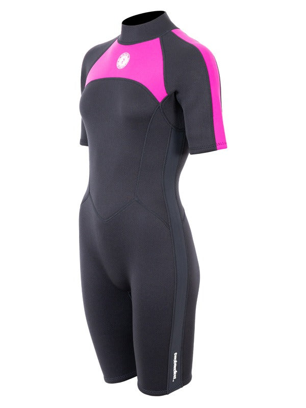 Two Bare Feet Flare 2.5mm Womens Superstretch Shorty Wetsuit (Raspberry)
