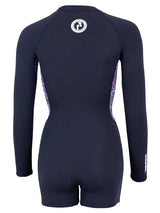 Women's 2.5mm Floral Front Zip Long Sleeve Shorty Wetsuit (Black)