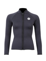 Two Bare Feet Womens Heritage 3mm Full Zip Long Sleeve Wetsuit Jacket (Black)