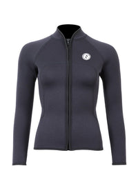 Two Bare Feet Womens Heritage 3mm Full Zip Long Sleeve Wetsuit Jacket (Black)
