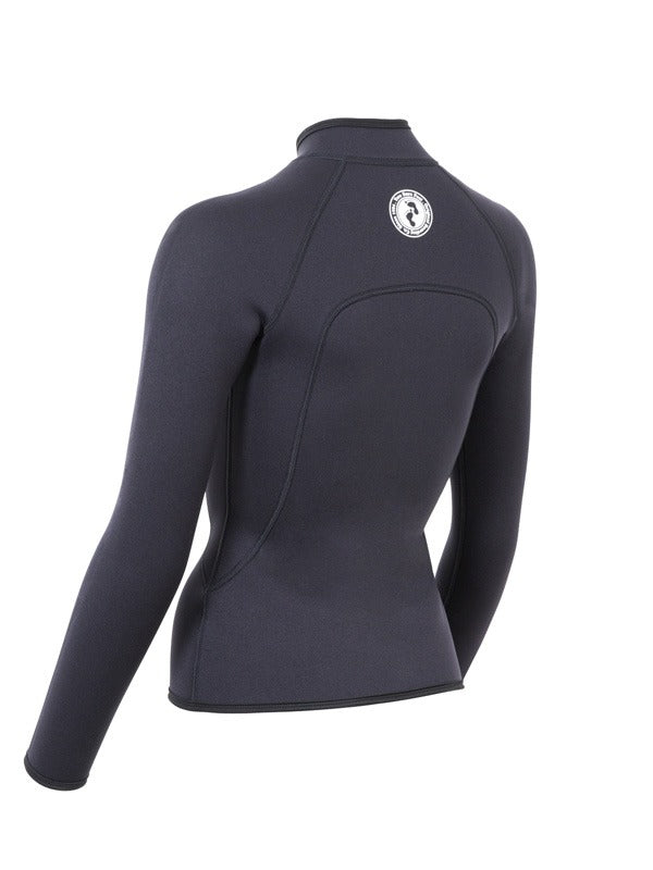 Two Bare Feet Womens Heritage 3mm Full Zip Long Sleeve Wetsuit Jacket (Black)