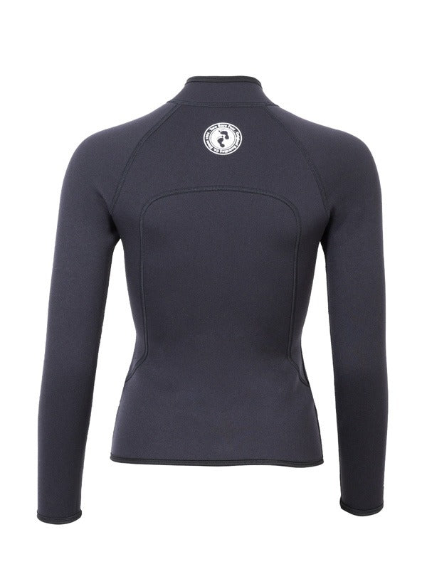 Two Bare Feet Womens Heritage 3mm Full Zip Long Sleeve Wetsuit Jacket (Black)
