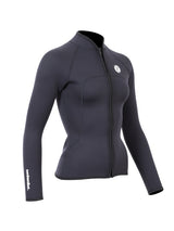 Two Bare Feet Womens Heritage 3mm Full Zip Long Sleeve Wetsuit Jacket (Black)
