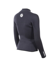 Two Bare Feet Womens Heritage 3mm Half Zip Long Sleeve Wetsuit Jacket (Black)
