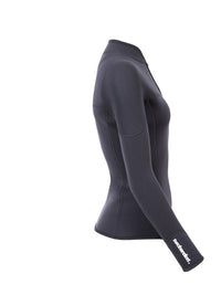 Two Bare Feet Womens Heritage 3mm Half Zip Long Sleeve Wetsuit Jacket (Black)