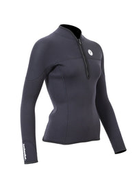 Two Bare Feet Womens Heritage 3mm Half Zip Long Sleeve Wetsuit Jacket (Black)