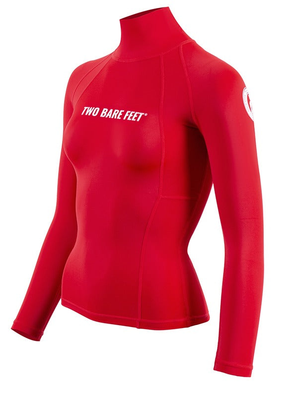 Two Bare Feet Unisex Long Sleeve Rash Vest (Red)
