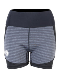 Two Bare Feet Womens Vista 2.5mm Neoprene Wetsuit Overlaid Hotpants (Black / Grey Stripe)