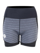Two Bare Feet Womens Vista 2.5mm Neoprene Wetsuit Overlaid Hotpants (Black / Grey Stripe)