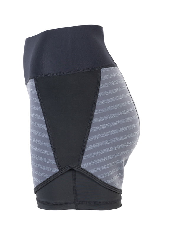 Two Bare Feet Womens Vista 2.5mm Neoprene Wetsuit Overlaid Hotpants (Black / Grey Stripe)