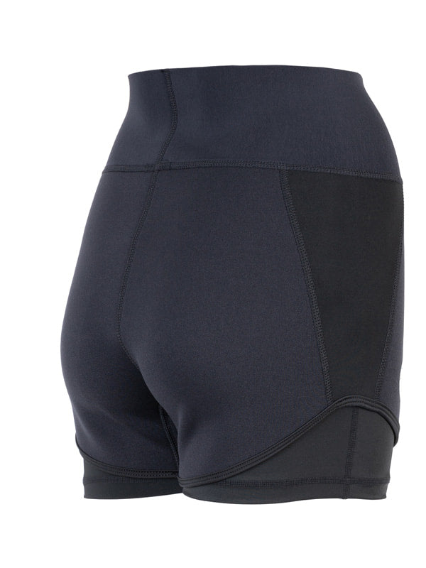 Two Bare Feet Womens Vista 2.5mm Neoprene Wetsuit Overlaid Hotpants (Black)