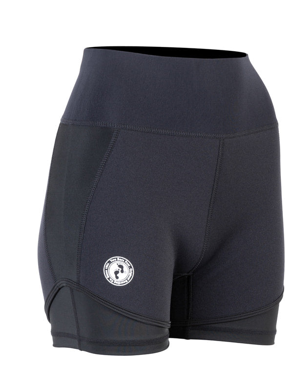Two Bare Feet Womens Vista 2.5mm Neoprene Wetsuit Overlaid Hotpants (Black)