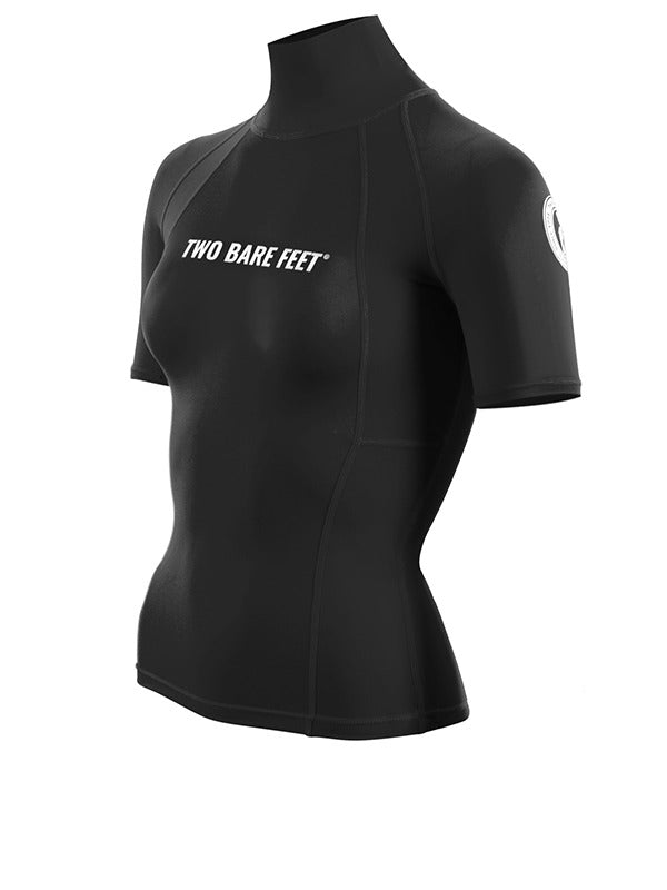 Two Bare Feet Unisex Short Sleeve Rash Vest (Black)