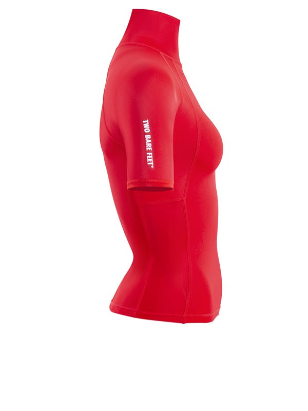 Two Bare Feet Unisex Short Sleeve Rash Vest (Red)