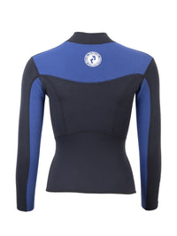 Two Bare Feet Womens Aspect Fleece Lined Zipless Thermal 2.5mm Superstretch Wetsuit Top & Hotpants Set (Black/Blue)