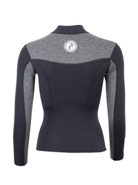 Two Bare Feet Womens Aspect Fleece Lined Zipless Thermal 2.5mm Superstretch Wetsuit Top & Hotpants Set (Black/Grey)