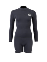 Two Bare Feet Womens Aspect Fleece Lined Zipless Thermal 2.5mm Superstretch Wetsuit Top & Hotpants Set (Black)