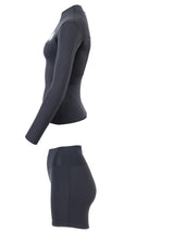 Two Bare Feet Womens Aspect Fleece Lined Zipless Thermal 2.5mm Superstretch Wetsuit Top & Hotpants Set (Black)